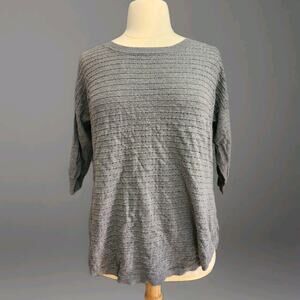 Maurices Gray 3/4 sleeve round hem bows tie back sweater XL